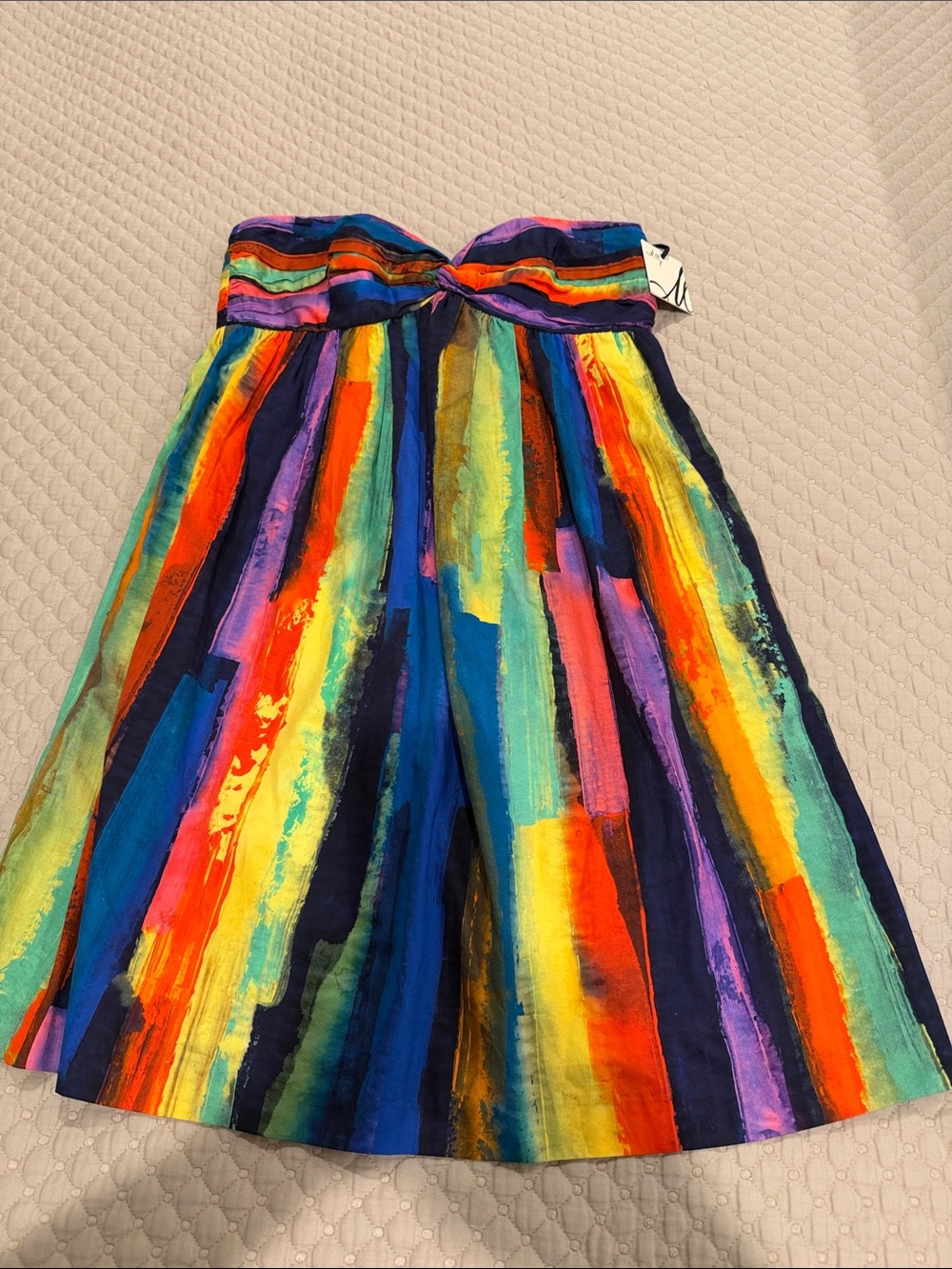 Milly of New York Multicolor Stripe Skirt - Vibrant Rainbow Print